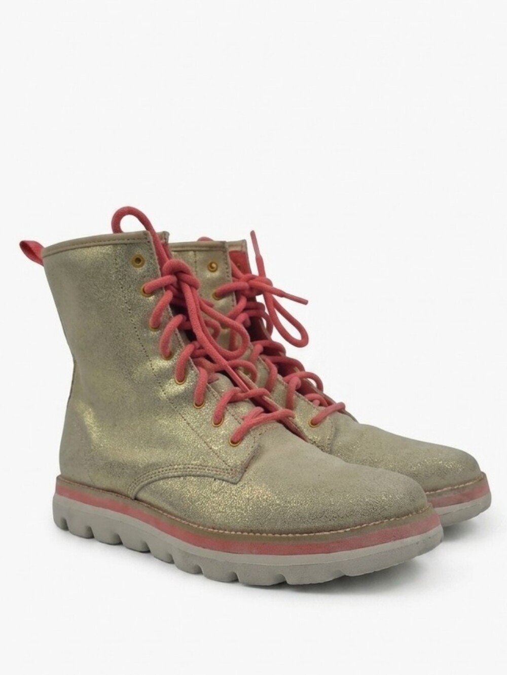 Skechers On-the-Go Metallic Gold Lace-up Women's Ankle Boots Size 8.5
